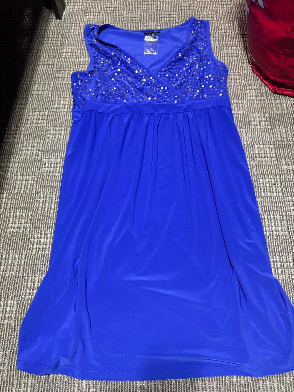 metrostyle Royal Blue Embellished Sleeveless Dress